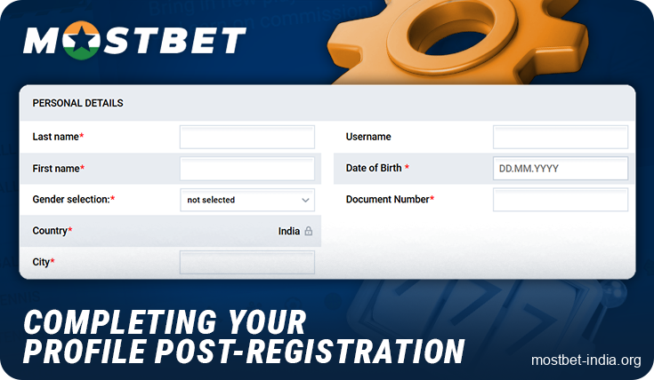 Provide your personal information after registering at Mostbet online casino